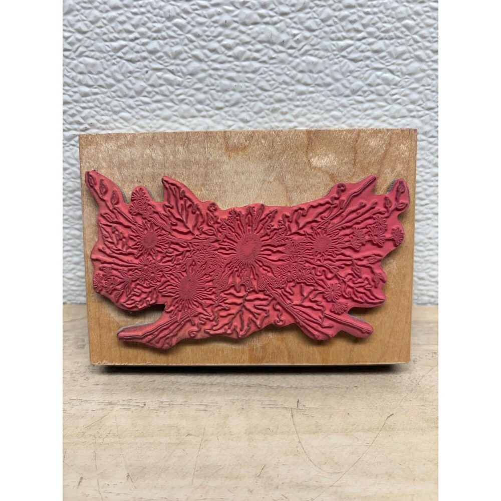 Vtg 1995 Art Gone Wild Sunflower Buquet Wood Mounted Rubber Stamp - Picture 2 of 5